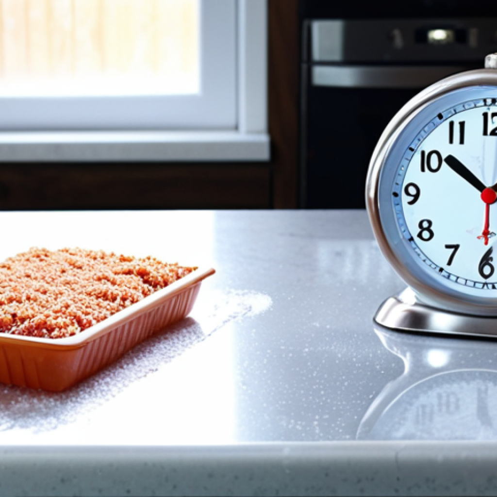 **Prompt 1: The Power of Pre-Defrosting**
    "A close-up shot of a kitchen countertop with two frozen food items: one directly from the freezer, still frosty, and another identical item partially defrosted and ready for cooking. Visual cues subtly indicate reduced cooking time and energy saving, such as a faster clock hand next to the defrosted item or a glowing energy-saving icon. Bright, modern kitchen background."