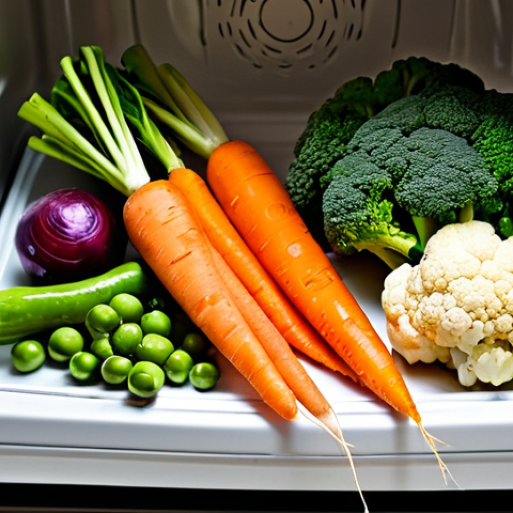 Microwave Vegetable Steaming**

"Close-up shot of assorted vegetables (carrots, peas, cauliflower, broccoli) steaming in a microwave-safe dish inside a microwave oven.  Vegetables are vibrant and colorful. Fully clothed, safe for work, appropriate content, professional food photography, perfect anatomy (for any hands subtly visible), natural proportions, well-lit, family-friendly, modest."

**