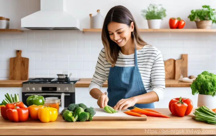 에너지 효율적 조리법으로 시간 관리하기 - **Prompt 1: Efficient Meal Planning and Preparation**
    "A bright and airy modern kitchen, bathed ...