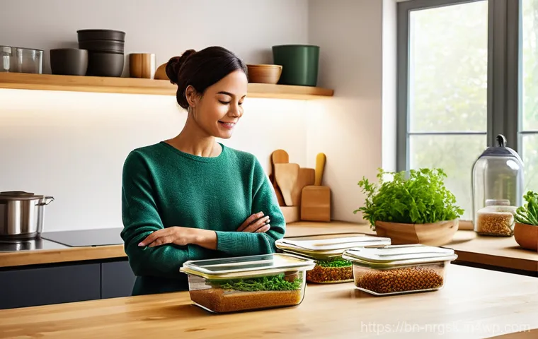 에너지 효율적 조리법으로 시간 관리하기 - **Prompt 2: Modern Cooking with Smart Appliances**
    "A dynamic shot of a contemporary kitchen sho...